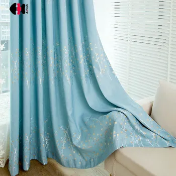 

European Floral Jacquard Curtain for Living Room Luxury Design Delicate Embroidery French Window Treatment wp407c