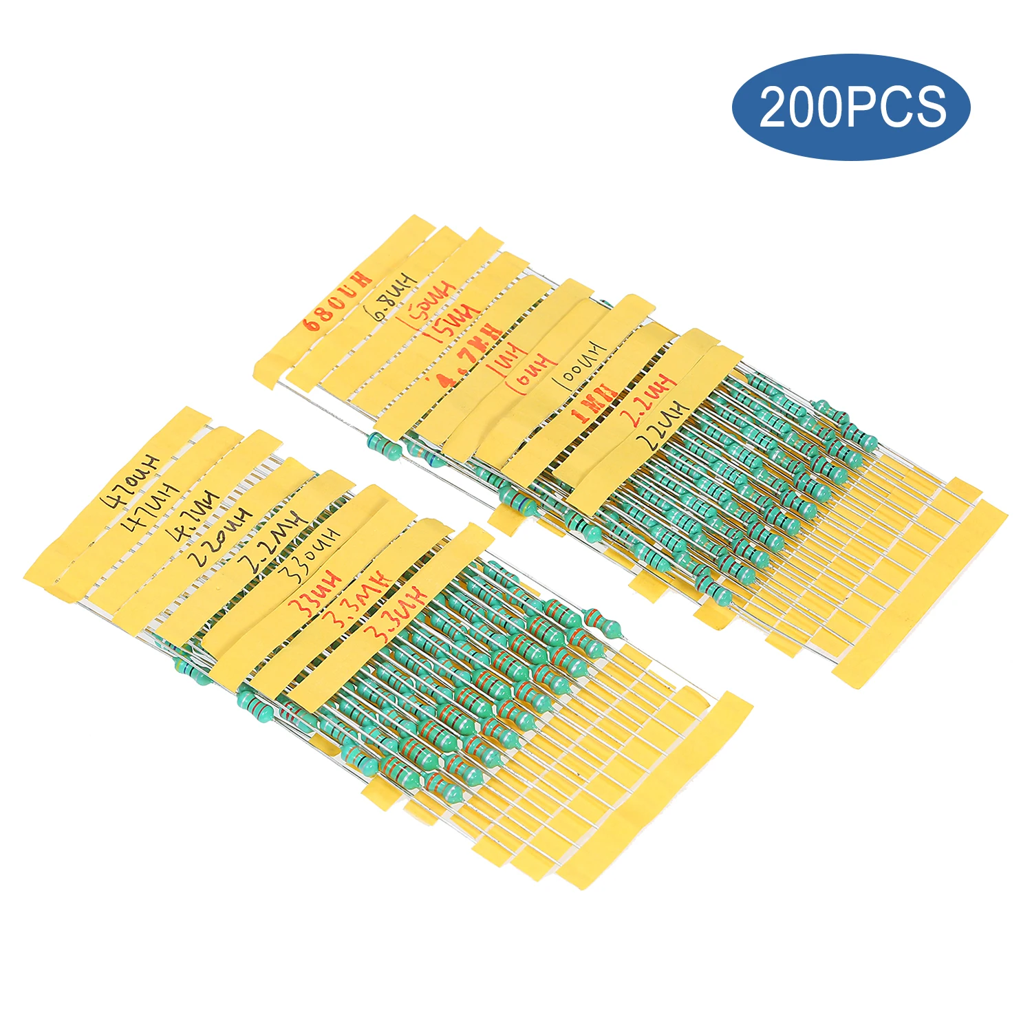 200Pcs φ0510 DIP Chromatic Ring Inductor Assortment Kit Set Tolerance ±10% Power 1W 20 Inductance | Обустройство дома