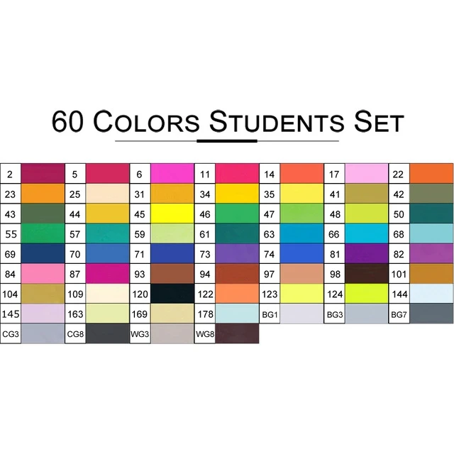 60Color Student Set TouchFIVE маркер для рисования, 12 комплектов/30/40/60/80/168 Цвета аниме студент эскиз конструкции манга спиртовой фломастер для Рисование граффити маркеры фломастеры - Цвет: 60Color Student Set