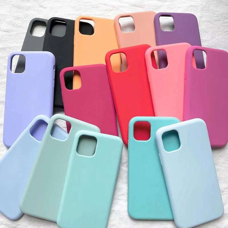 Чехол из жидкого силикона для iPhone 11 12 Pro MAX SE 2020 XR X 6 6s 7 8 Plus чехлы Mini XS полностью