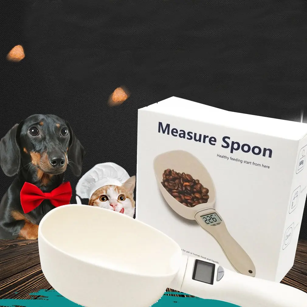 Pet Food Measuring Spoon Dog Cat Feeding Spoon Bowl Electronic Weighing Spoon