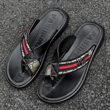 

Slipper for men Slipper men Men sandals lether Leather 2020 Men sandals summer flip-flops slippers