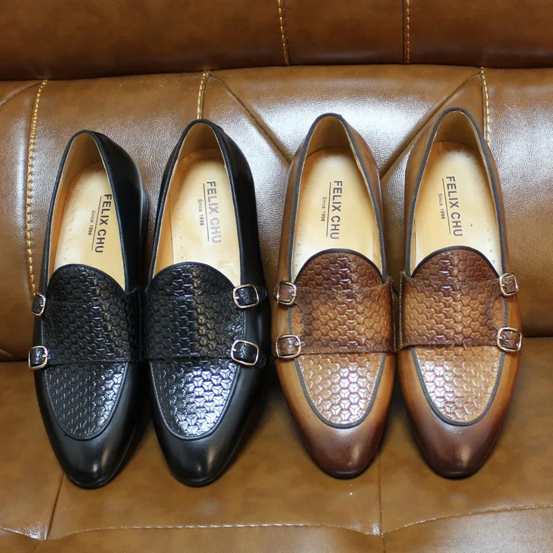 Big Size 13 Summer Autumn Mens Loafers Genuine Leather Handmade Monk Buckle Casual Business Mocassin Wedding Dress Shoes for Men