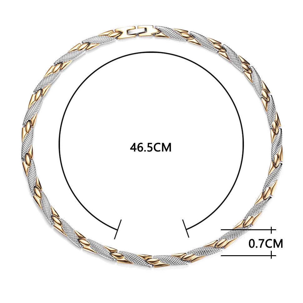 Цепочка с магнитным звеном от RainSo, ожерелье из нержавеющей стали, для здоровья от артрита, пихты, Био энергия, исцеление, мощное ожерелье для женщин, для влюбленных