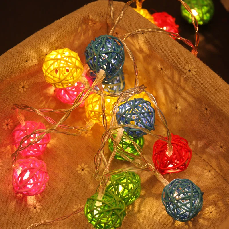 

20 LED String Light Battery Fairy Lamp Wedding Party Rattan Ball Xmas Decor 2.2M