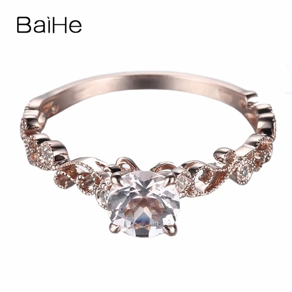 BAIHE Solid 10K розовое золото(AU417) 0.55ct безупречный натуральный морганит свадебные женские модные ювелирные изделия модное кольцо