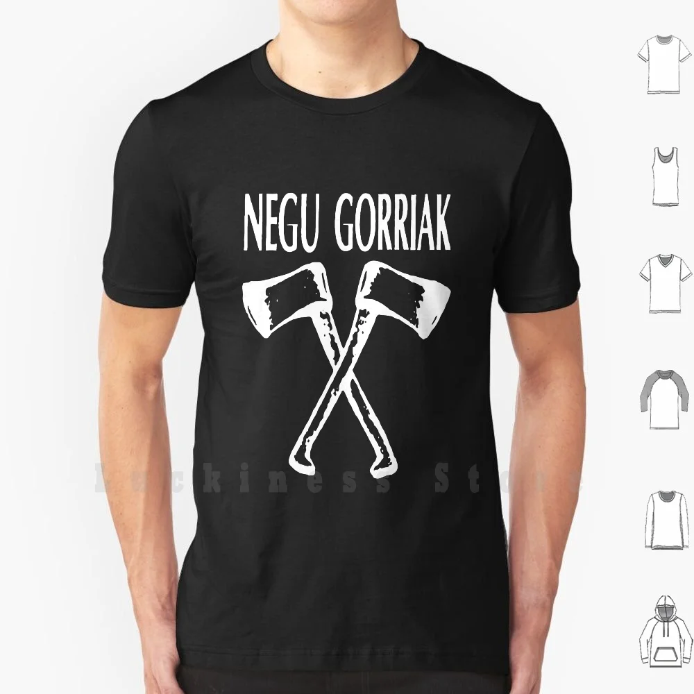 Белая футболка для творчества Negu Gorriak хлопковая Футболка большого размера 6xl Kortatu