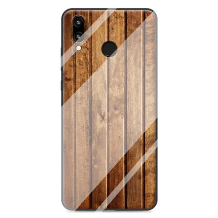 Розовый Чехол для телефона из закаленного стекла с рисунком древесины для huawei Nova 3E 3e черный мраморный узор Nova3E 3 e защитные чехлы - Цвет: Розовый