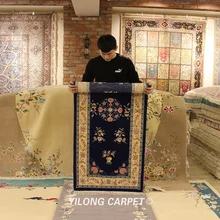 YILONG 2,5 'x6' изысканный ручной завязанный китайский стиль коридор синий ковер антикварный ковер runner(TJ022S2.5x6