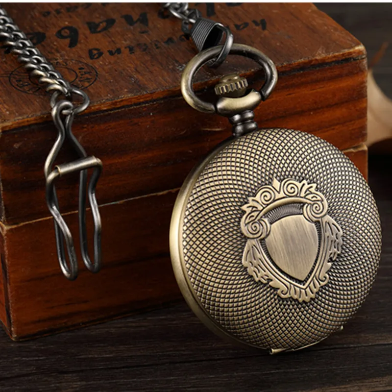 Bronze With Box Gorben бронзовые ручные карманные часы, антикварное ожерелье, брелок с цепочкой, Механические карманные часы для мужчин и женщин, часы, подарки - Цвет: Bronze With Box