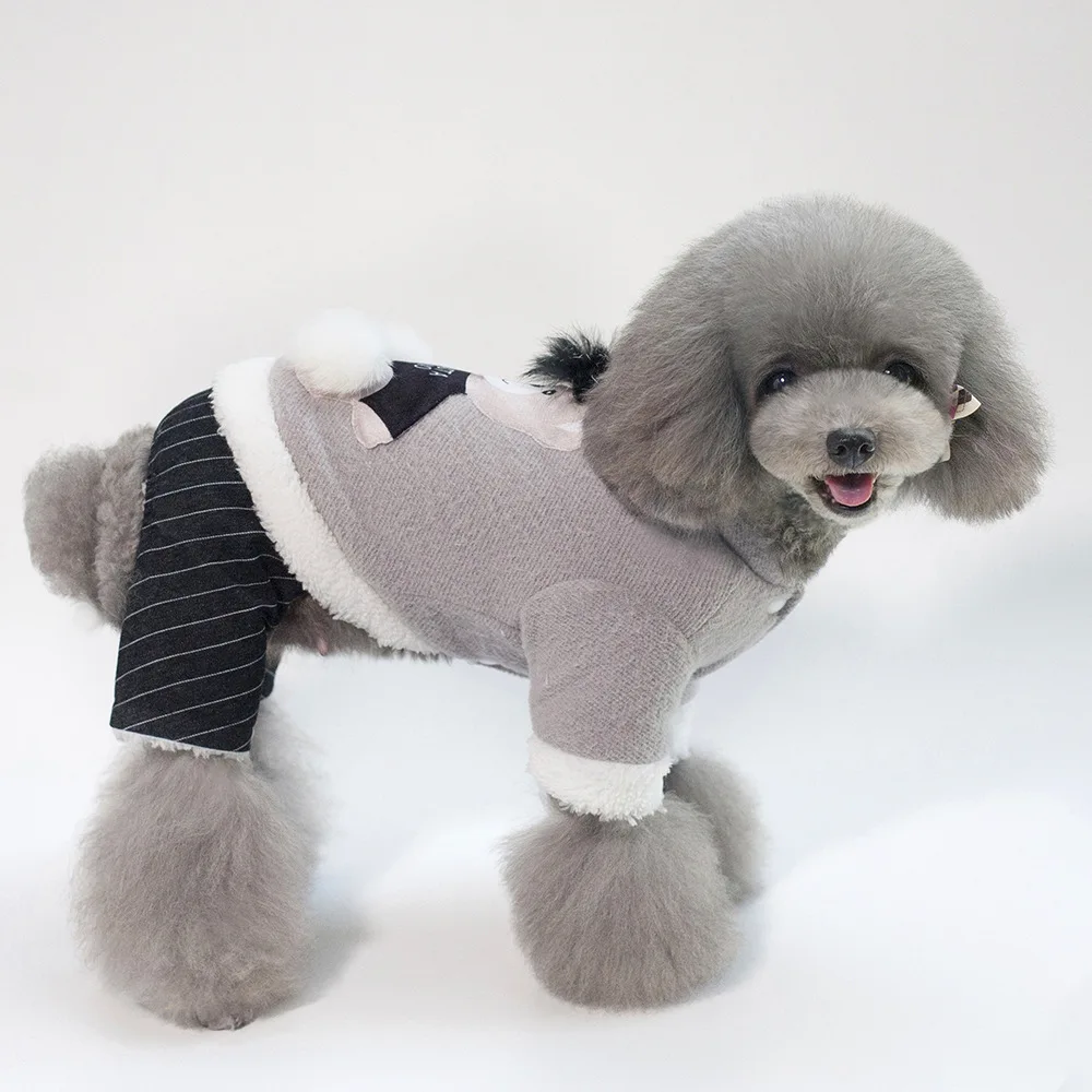 

Winter Cotton Warm Pet Clothes For Dogs New Thickened Bear Embroidery Cloth Cat Small Puppy Coat Jackets Costumes