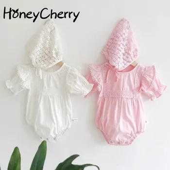 

2020 Summer New Baby Girl Lace Romper Short Sleeve Baby Cotton One-Piece Suit Romper baby girl clothes