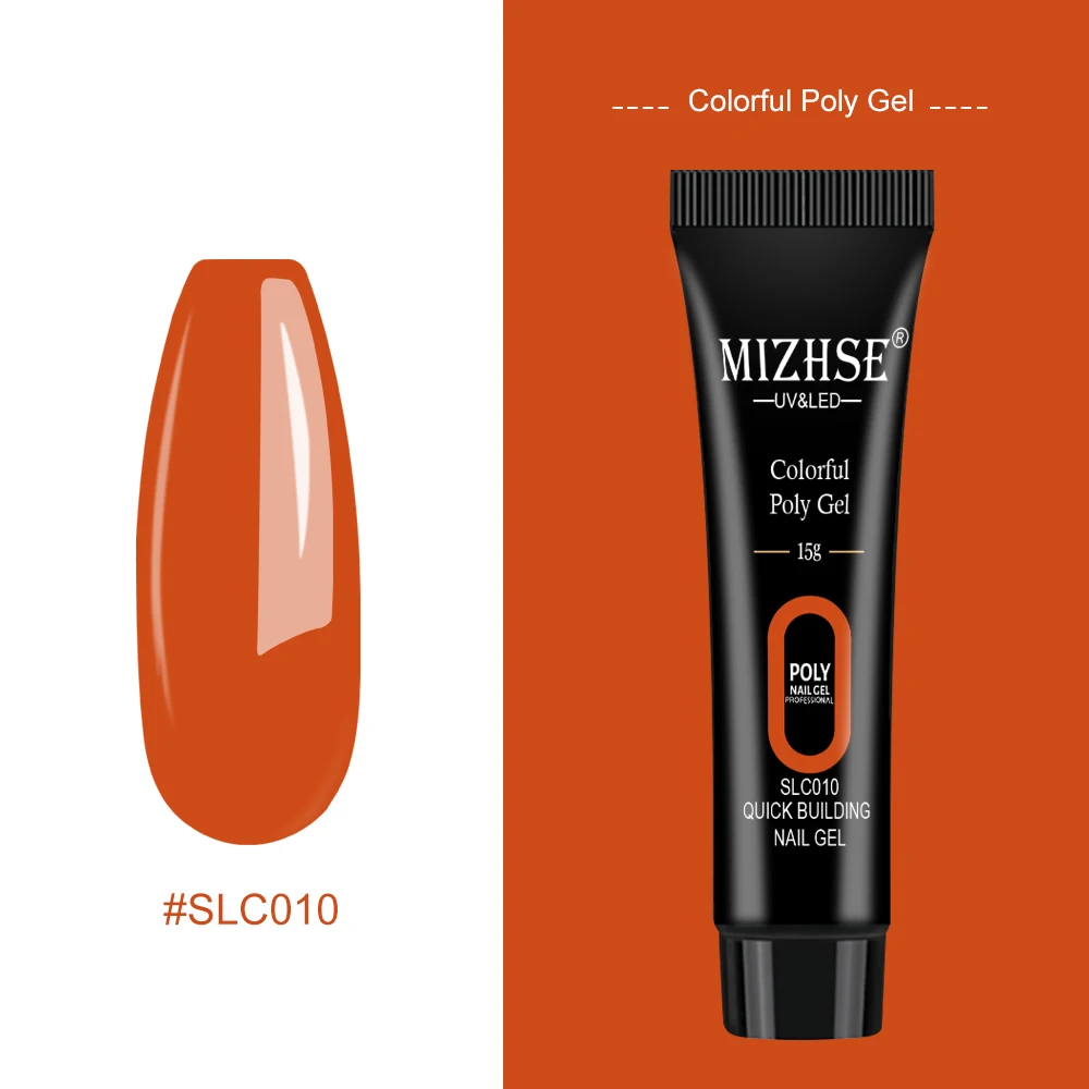 SLC010-15G MIZHSE полигель набор полигель для наращивания пальцев зеленый розовый черный полигель Полупостоянный гель для ногтей Твердый гель лак для ногтей - Цвет: SLC010-15G