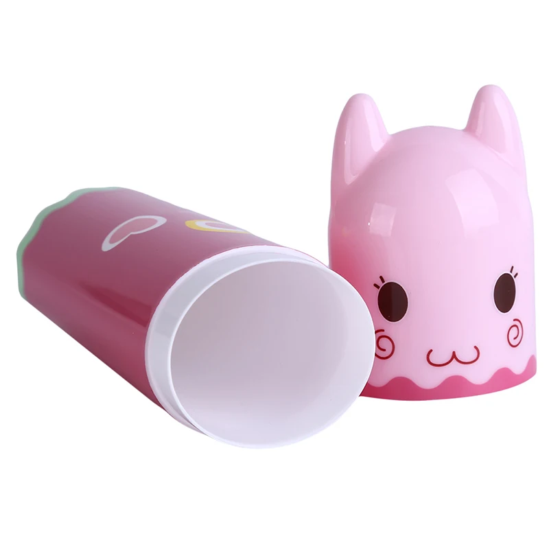 Cartoon Cat Toothpaste Toothbrush Holder Bathroom Accessories Portable Travel Toothbrush Cover Cup Bathroom Organizer