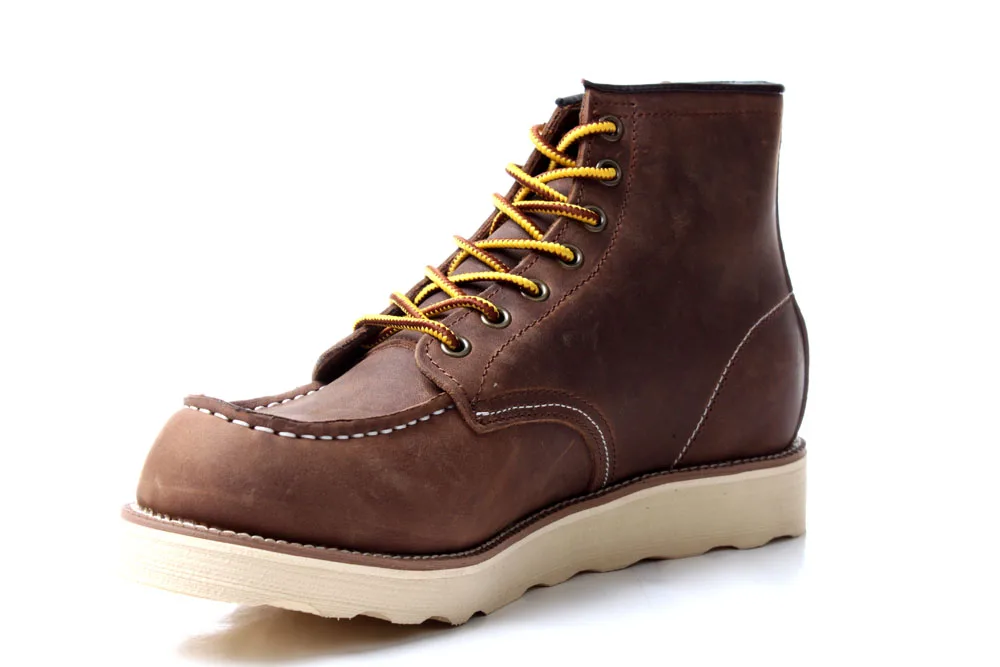 

2019 WInter Vintage Mens Chunky Cowboy Shoes Oversize Flat beige Wing Ankle Red Botas Mens Work Shoes