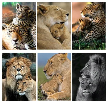 

Yikexin Diamond painting "Animal family friend" Full Round Drill Wall Decor Inlaid Resin Embroidery Craft Cross stitch