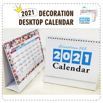 

2021 Desk Calendar Wirebound Flip Stand Up Desk Desktop Monthly Calendar Planner for Family Home Office Supplies