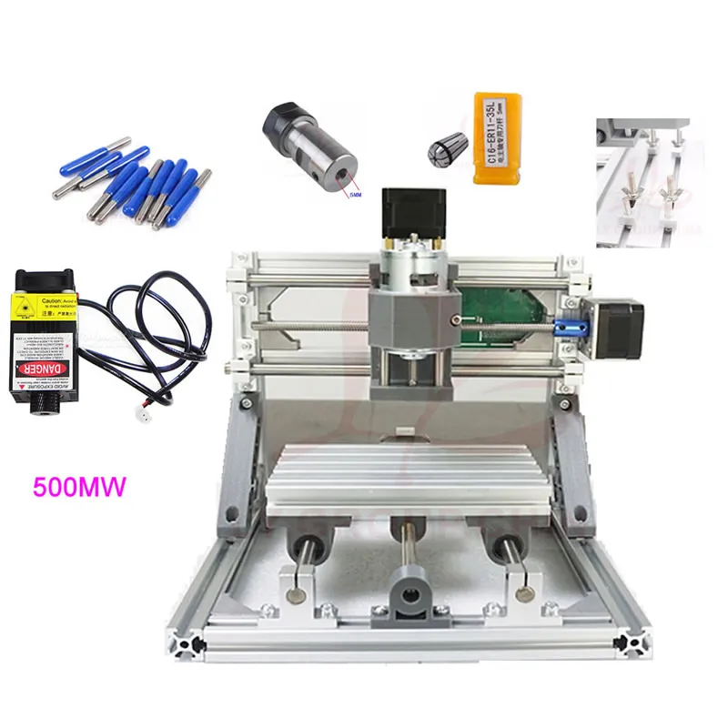 DIY Мини CNC 2418+ 500mw лазерный гравировальный станок PCB фрезерный станок для деревообработки