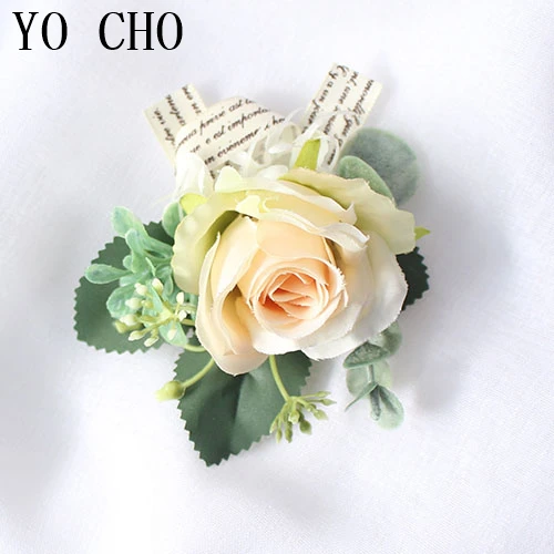 15074-Wrist Flower for Wedding bridesmaid red silk roses flowers  (2)