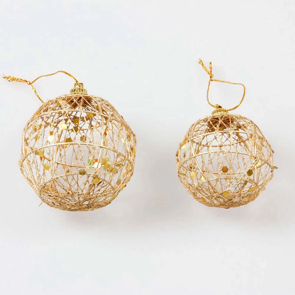 6pcs 5/6cm Christmas Xmas Tree Gold Ball Baubles Hanging Party Ornament Decoration Pendants