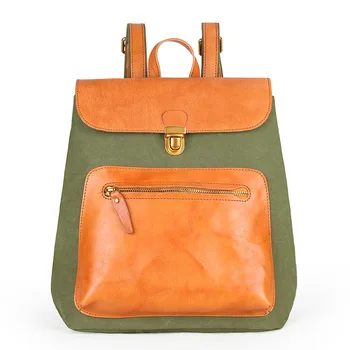 

New exquisite casual ladies solid color cotton Mori mini backpack Korean small fresh canvas backpack fashion simple schoolbag