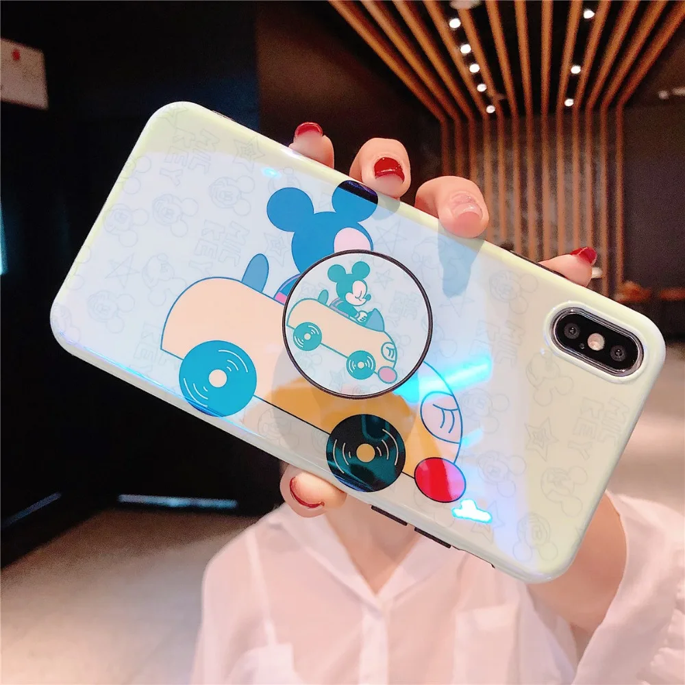 Для iPhone 11 Pro MAX забавные мультяшные милые очаровательные девчачьи мышь утка кронштейн Blue Ray IMD чехол для iPhone XR XS MAX X 6 6S 7 8 Plus