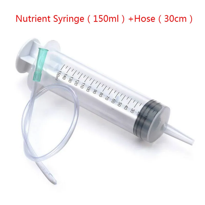 Measuring Syringe 150/200/300ml Large Capacity Syringe & Hose Reusable Non-Toxic Disposable Plastic Pump Health Measuring Syringe Tools