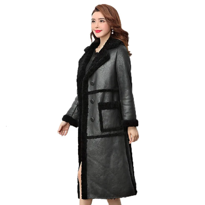 Женское пальто из натурального меха, Овечья овчина, зимнее пальто для женщин, Корейская шерстяная куртка для женщин, женская одежда, манто 5895 YY822