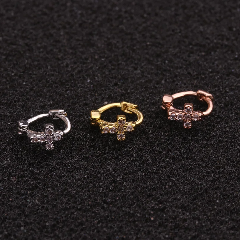 Sellsets, 1 шт., новинка, желтое розовое золото, крошечные серьги-кольца, Cz Tragus Daith Rook, хрящевой пирсинг для уха, ювелирные изделия