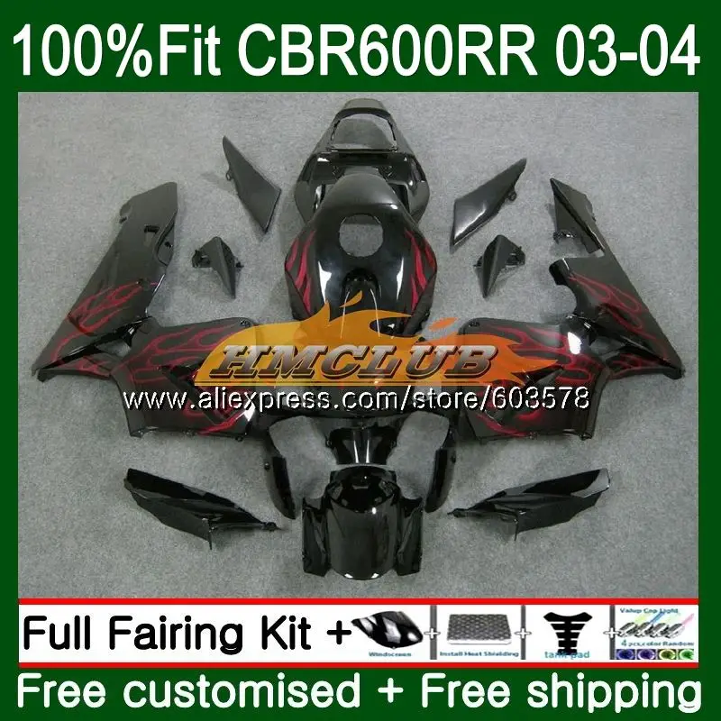 Литые изделия для Honda CBR 600RR 600F5 CBR600 RR 2003 2004 72CL. 50 CBR600RR CBR600F5 CBR 600 RR F5 03 04 OEM Обтекатели Топ черного цвета