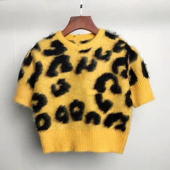 

Knitted Women Sweaters 2020 Autumn Knitted Pullovers Women Casual Short Sleeve O-neck Sweater