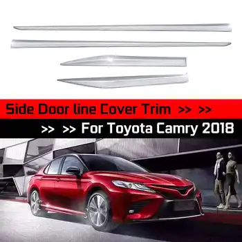 

4 Pcs Chrome Surface Side Door Line Body Molding Garnish Trim Cover Protector Car Styling Accessories For Toyota Camry 2018-2019