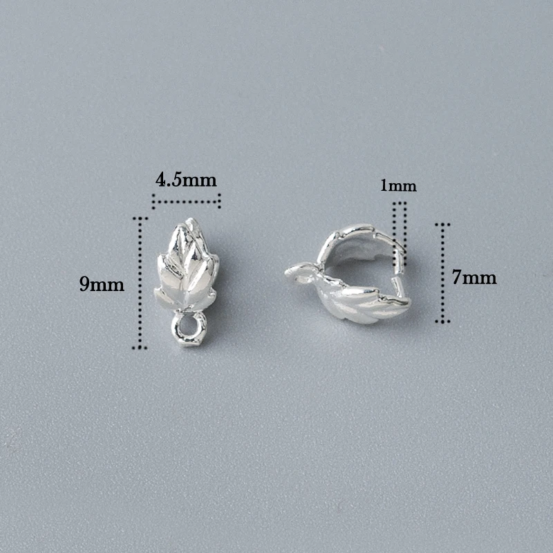 DoreenBeads медные зажимы для подвесок застежки в виде листьев посеребренные серьги