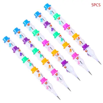 

5 Pcs Assembleable Cartoon Snowman Shape Pencils Kids Gifts School Stationeries H7EC