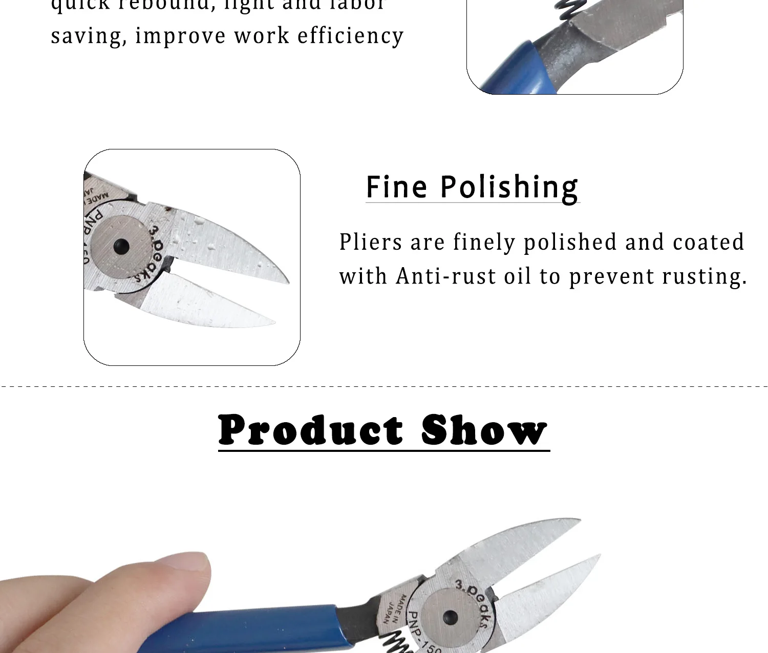 High Quality Keiba/3.Peaks Imported Plastic Pliers Diagonal Pliers PL-725 PL-726 SP-23 PNP-150G-S Plastic Nippers Made In Japan