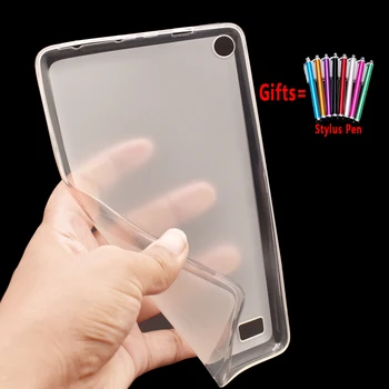 

10pcs/lot Case for Amazon Fire 7 2019 9th Generation Cover Ultra Slim Tablet TPU Silicon Soft Shockproof Funda Capa + Stylus Pen
