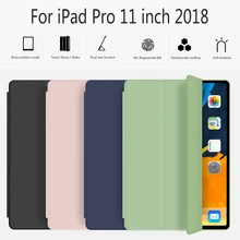 Защитный чехол для iPad pro 11 дюймов Smart Auto wake up, трехслойный мягкий чехол с кронштейном для iPad Pro11 2018, модель a195a80, чехлы(China)