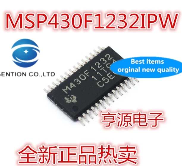 

5 шт., MSP430F1232IPW M430F1232 TSSOP28, микроконтроллер с ультранизкой мощностью, фонарик, 100% новый и оригинальный