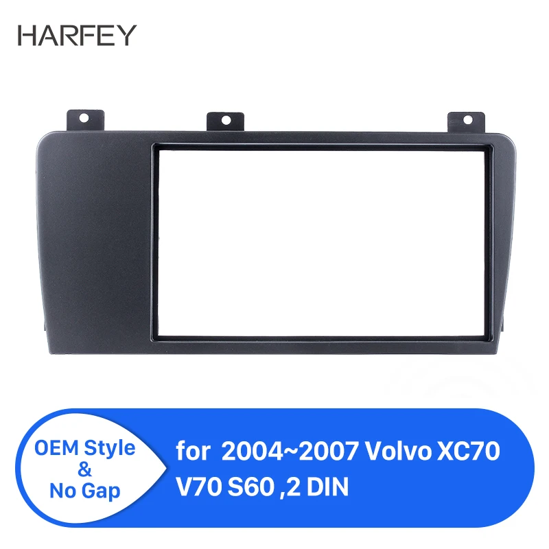 Harfey двойной Din Автомобильная рамка для приборной доски для Volvo XC70 V70 S60 2004-2007 Авто стереоустановка отделка панели