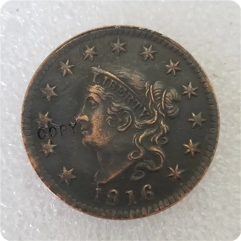 США 1815-1832 коронета головы большие центы имитация монеты - Цвет: 1816