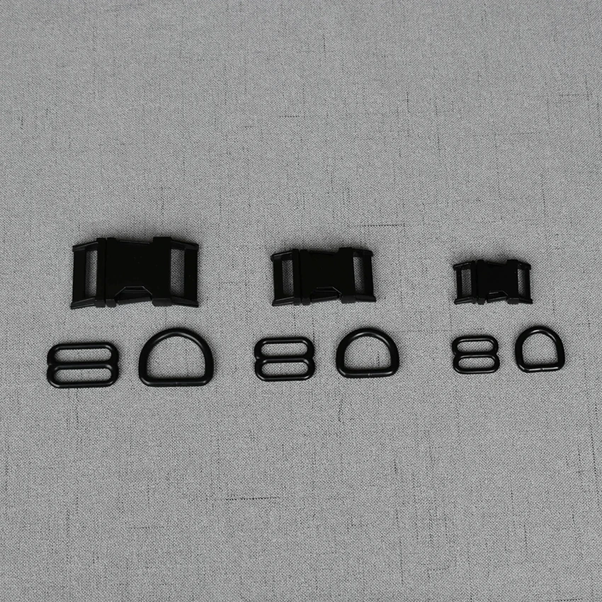 

10 Sets 15mm/20mm/25mm Metal D Ring Adjustable Release Buckle For Pet Dog Collar Webbing Cat Necklace Handmade DIY Accessory