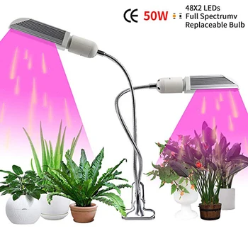 

25/50/60W Full Spectrum LED Grow Light Indoor Flowers Vegetables Seeds Greenhouse Plants Lamps