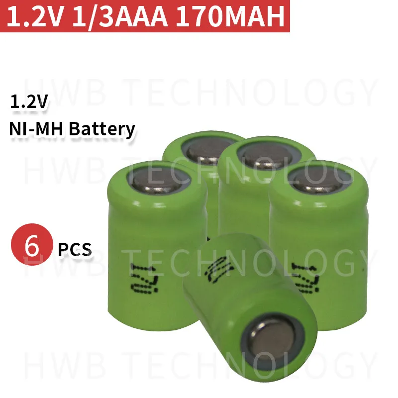 

6PCS/lot KX Original New 1.2V 1/3AAA 170mAh Ni-Mh 1/3 AAA Ni-Mh Rechargeable Battery Free Shipping