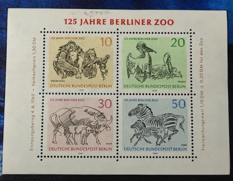 1969 годовщина Берлинского зоопарка Западный Берлин Германия Китай сувенирная