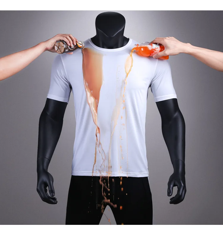 Анти-Грязная Водонепроницаемая Мужская футболка креативная гидрофобная стойкая дышащая быстросохнущая футболка с коротким рукавом