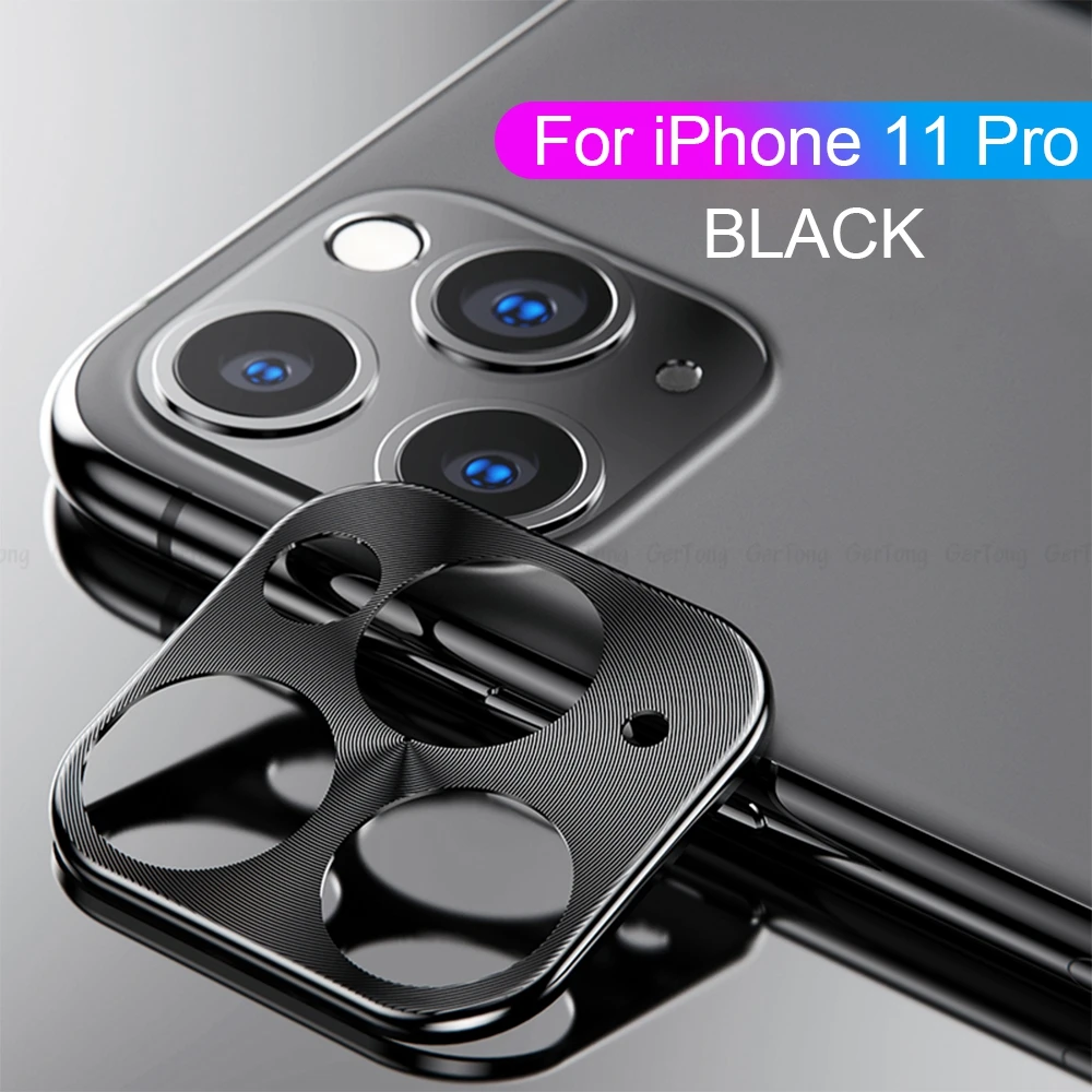 Металлическое защитное кольцо для объектива камеры для iPhone 11 Pro Max Защитная пленка для iPhone 11pro защитная задняя крышка камеры аксессуары - Цвет: Black