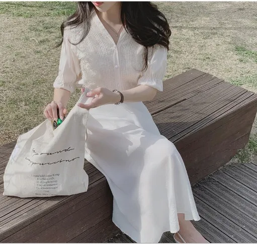 Кружевная рубашка с вышивкой летняя Женская Повседневная белая льняная