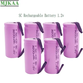 

10/12/20PCS SC 3200mAh 1.2V Rechargeable Battery 4/5SC Sub C Ni-cd Cell with Welding Tabs for Electric Drill Screwdriver