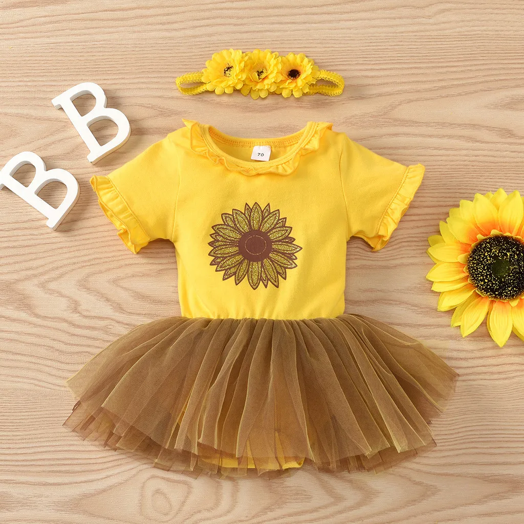 sunflower first birthday outfit