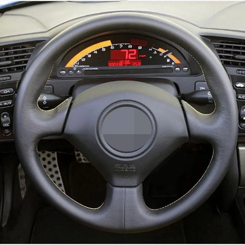 Искусственная кожа черная ручная швейная крышка рулевого колеса для Honda Acura RSX type-S 2005 S2000 2000-2008 Civic Si 2002-2004
